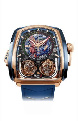 Review Jacob & Co TWIN TURBO FURIOUS ROSE GOLD AND BLUE TITANIUM - DRAGON AND PHOENIX TT200.40.BC.UB.A Replica watch